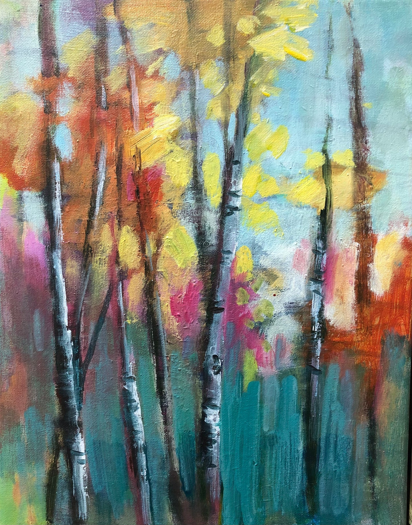 Splashy Birch Painting Class, Tuesday Oct 1 @ 6:30 PM