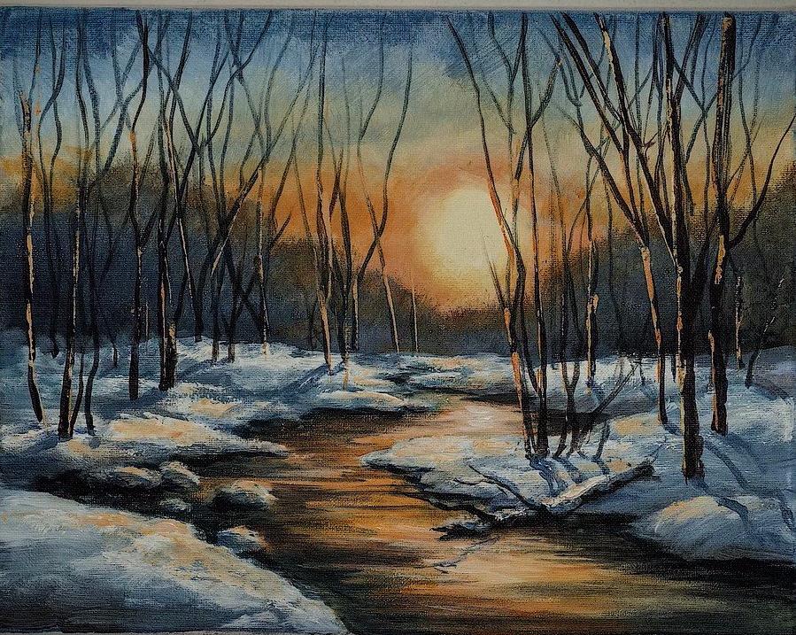 Painting Lesson Video Download - Winter River
